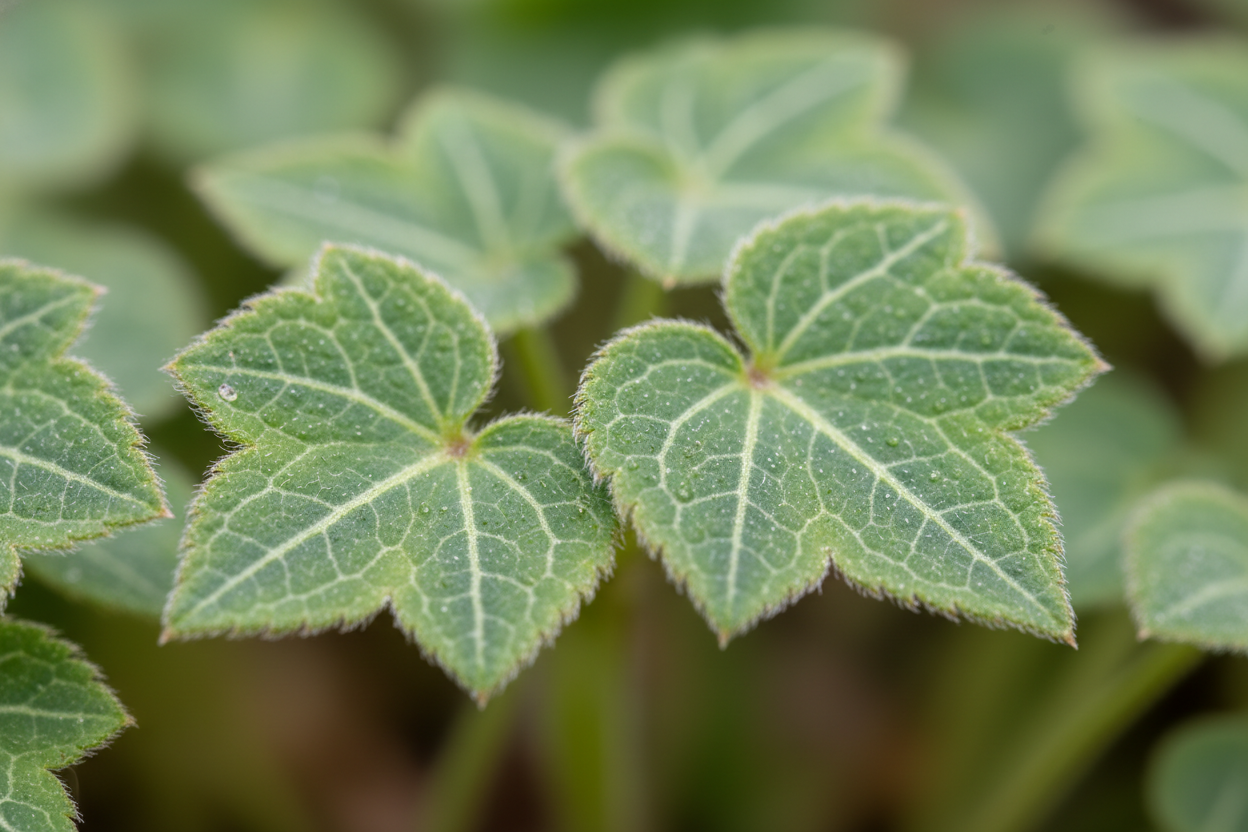 Macro of horny goat weed