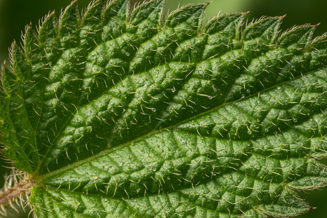 macro of nettle leaf