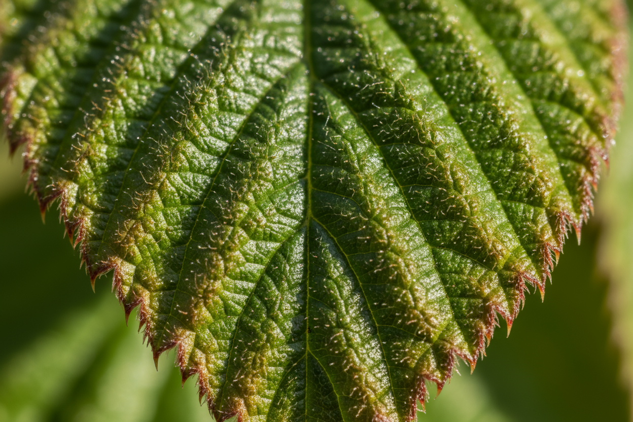 red raspberry leaf macro